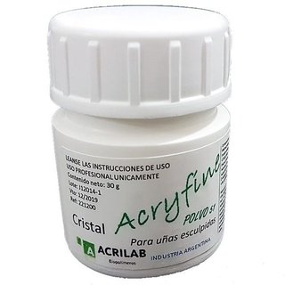 POLIMERO / POLVO ACRILICO CONSTRUCTOR PARA UÑAS ACRILICAS MARCA ACRILAB LINEA ACRYFINE * ROSA ó COVER ó CRISTAL/CLEAR ó NATURAL ó BLANCO ó ULTRA BLANCO - comprar online