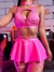 SET 'HONEY SKIRT' FUCSIA - comprar online