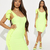 VESTIDO BANDAGE NEON CON TIRAS DE TUL - comprar online