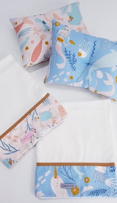 Kit Lençol e Naninha para Cama Pata Chic - Encanto Coral - comprar online