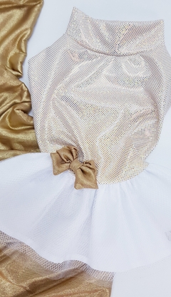 Vestido Princesa Pata Chic - Brilho Dourado - Pata Chic