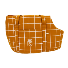 Bolsa Passeio Tecido Pata Chic Grid - Ocre