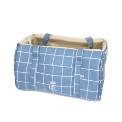 Bolsa Avião Tecido Pata Chic Grid - Azul - comprar online