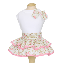 Vestido Malha Pata Chic Verão'24 Floral Romantic - Bege - comprar online