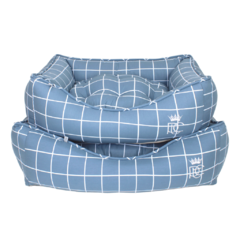 Cama Retangular Pata Chic Grid - Azul