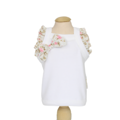Blusinha Cropped Pata Chic Verão'24 - Floral Romantic - Bege - comprar online