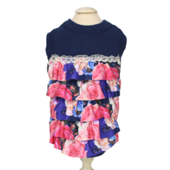 Vestido Pata Chic Verão'23 - Flowers Marinho - comprar online