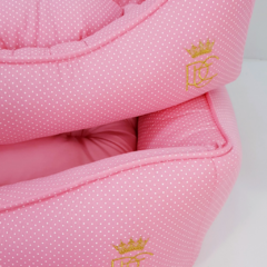 Cama Retangular Pata Chic - Poá Rosa Chiclete - comprar online