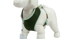 Peitoral Confort Tecido com Guia Pata Chic - Little Friends - Verde - comprar online