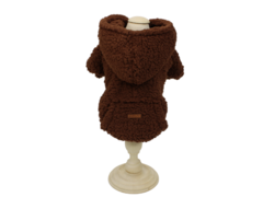 Casaco Sherpa com Capuz Inverno Pata Chic - Marrom