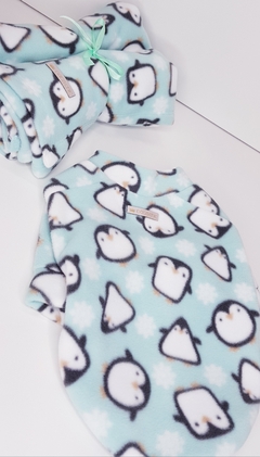 Cobertor Soft Pata Chic - Pinguim Verde - Pata Chic
