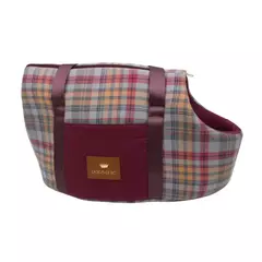 Bolsa de Passeio Pata Chic Xadrez - Bordô