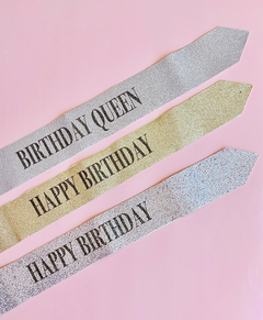 Banda glitter Happy Birthday en internet