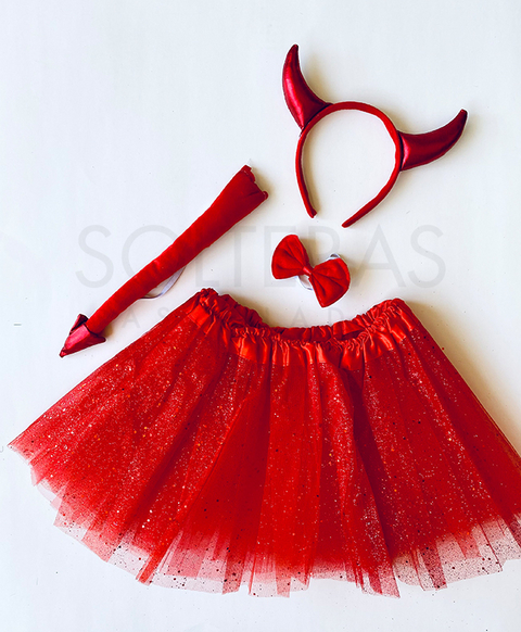 Tutu color rojo para despedida de soltera mujer diabla disfraz