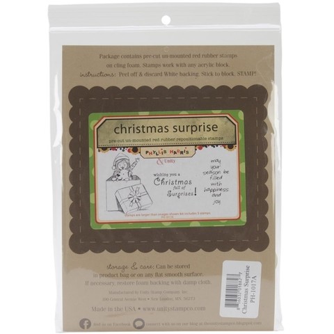 Phyllis Harris Cling Rubber Stamp Set 5.5"X7.25" Christmas Surprise