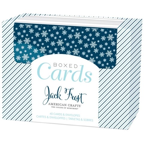 American Crafts A2 Cards W/Envelopes (4.375"X5.75") 40/Box - Caja de 40 Tarjetas y Sobres Tamaño A2 Colección Jack Frost
