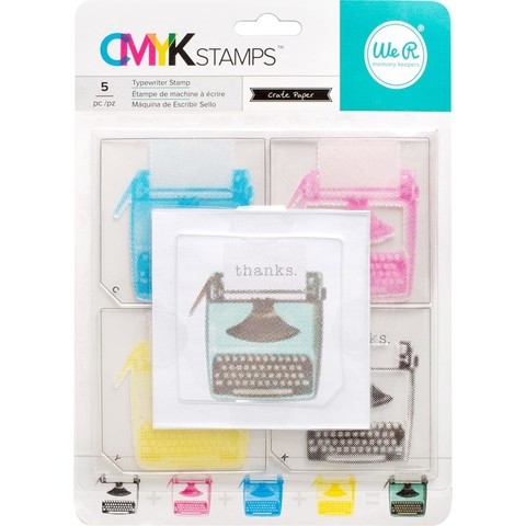 We R Memory Keepers CMYK Stamp 3"X3" "Typewriter"