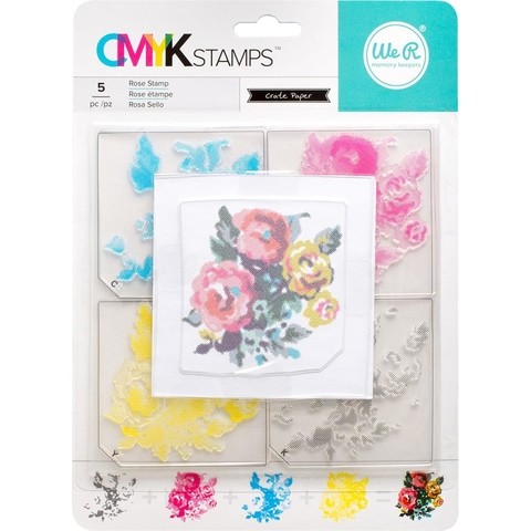 We R Memory Keepers CMYK Stamp 3"X3" "Rose"