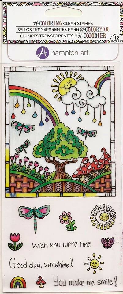 Coloring Clear Stamps By Hampton Art. "Rainbow"