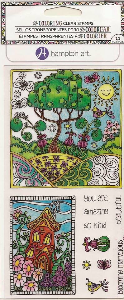 Coloring Clear Stamps By Hampton Art. "Spring"