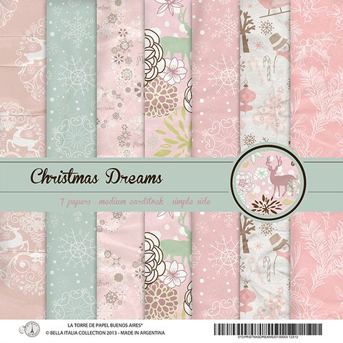 CHRISTMAS DREAMS - PACK DE 7 PAPELES 30X30 CM