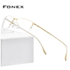 Fonex* 8101 Armação de Óculos Masculino Titanium Ultra Slim