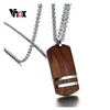 Vnox* 2567 Colar Masculino Madeira Aço Inox