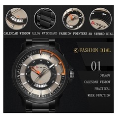 Relógio Masculino Aço Inox Data Automática Curren* 8229 - Simple Market