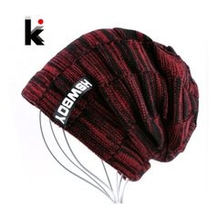 Kissbaobei* 1397 Gorro Masculino Lã Geométrico