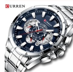 Curren* 8363 Relógio Masculino Aço Inox