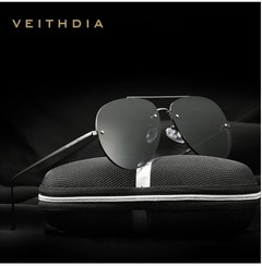Veithdia* 3811 Óculos De Sol Masculino Aço Inox Piloto
