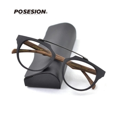 Posesion* 7177 Armação de Óculos Masculino Acetato Estilo Madeira