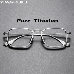 YIMARUILI* X125 Armação de Óculos Masculino Titanium Retrô Design - comprar online