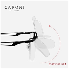 Caponi* 1489 Armação de Óculos Masculino Pure Titanium Italian Design na internet