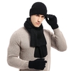 * 4258 Kit 3 Peças Cachecol Gorro Luvas Masculino Lã Street