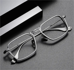 YIMARUILI* X125 Armação de Óculos Masculino Titanium Retrô Design