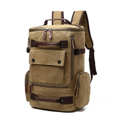 Oloey* 6254 Mochila Masculina Canvas (Lona Militar) - loja online