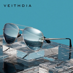 Veithdia* 8259 Óculos de Sol Masculino Piloto Polarizado