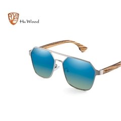 Hu Wood* 8039 Óculos de Sol Masculino Quadrado Madeira & Aço inox Polarizado - comprar online