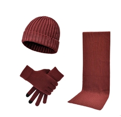 Teny* 6827 Kit 3 Peças Masculino Cachecol Gorro Luvas Lã - loja online