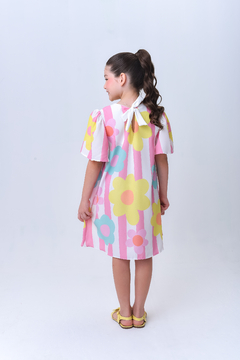 Vestido Sarah Listra Rosa Flores -  Minha Menina Kids moda infantil 