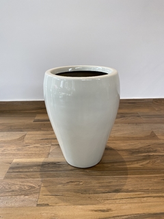 Vaso esmaltado branco off-white - 63cm