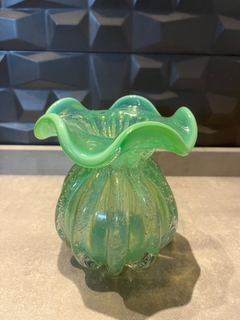 vaso de vidro trouxinha (verde Jade) - 16x14cm na internet