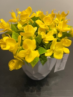 arranjo mini flor artificial 15cm (amarelo) - Cristal Garden
