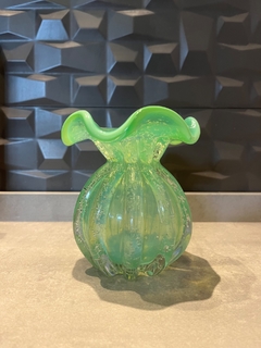 vaso de vidro trouxinha (verde Jade) - 16x14cm - loja online