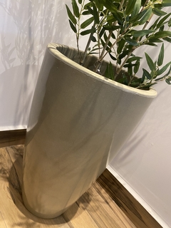 Bambu reto artificial com 3 hastes 1,00 metro completo com vaso - Cristal Garden
