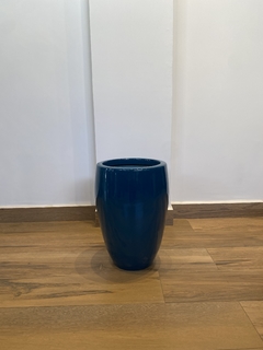 Vaso esmaltado 43x29cm - Verde escuro - Cristal Garden