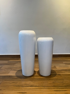 vaso fibra de vidro 76x29cm (Branco) - Cristal Garden