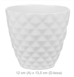 vaso Melamina 3D - 12cm (Branco)