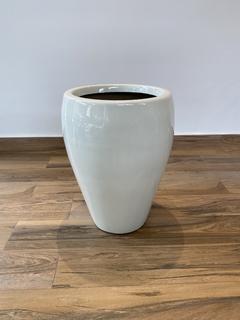 Vaso esmaltado branco off-white - 63cm - loja online